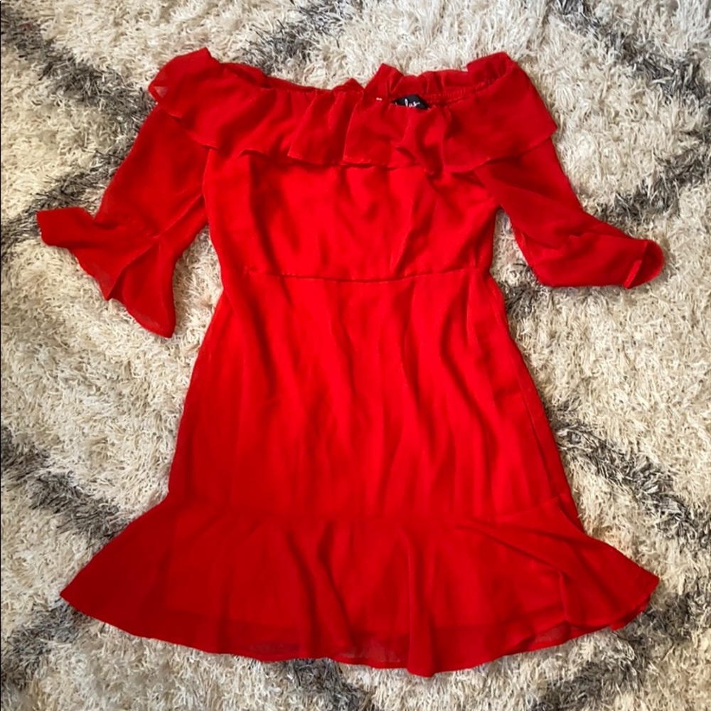 Red Lulus Off the Shoulder Dress